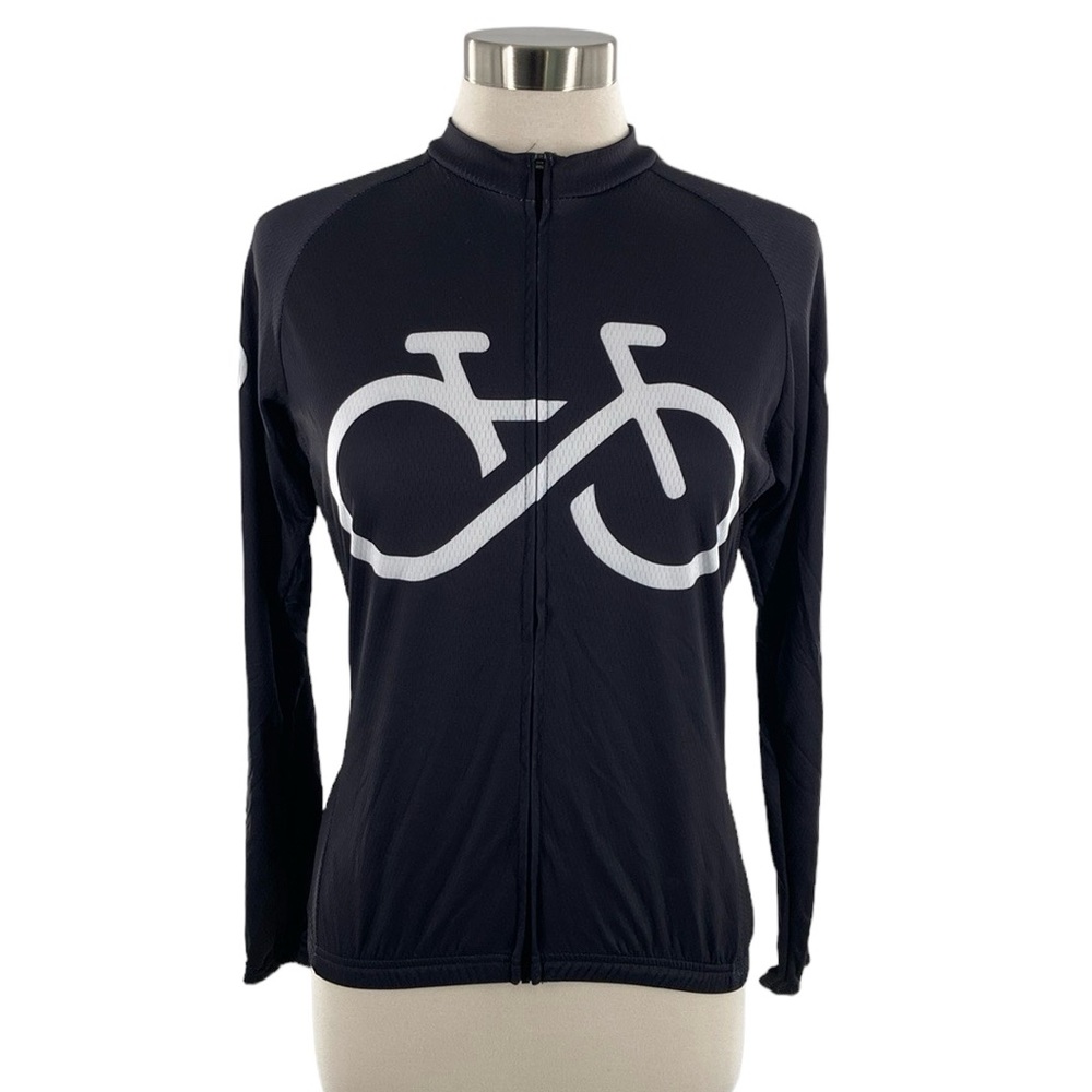 Unbranded Womens Black Mesh Lightweight Biking Jersey Size Large